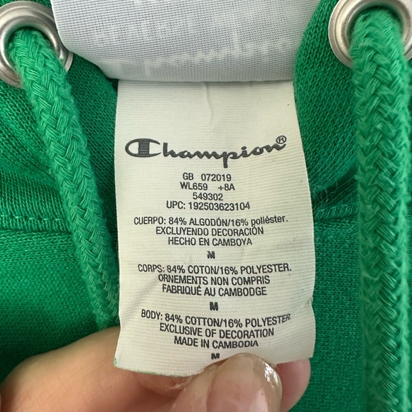 Champion Reverse Weave Cropped Hoodie in Green Womens Size Medium - Picture 5 of 7